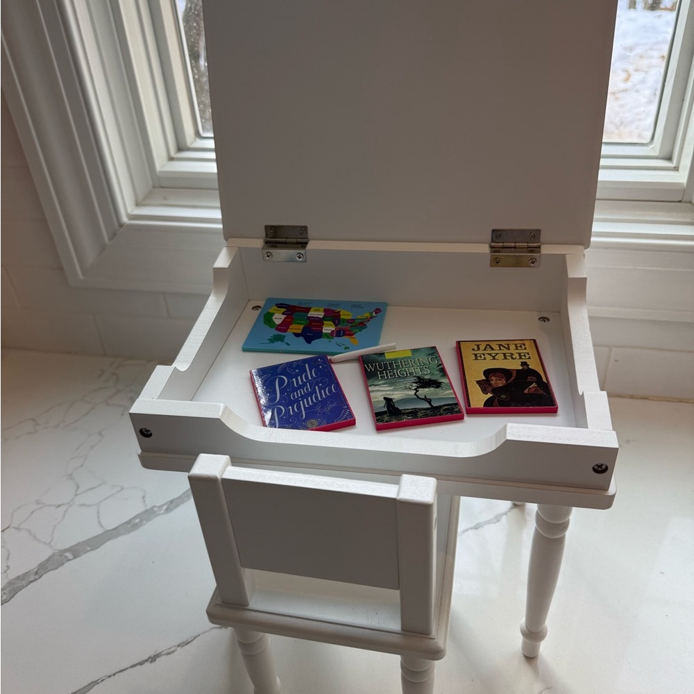 White Wooden doll desk